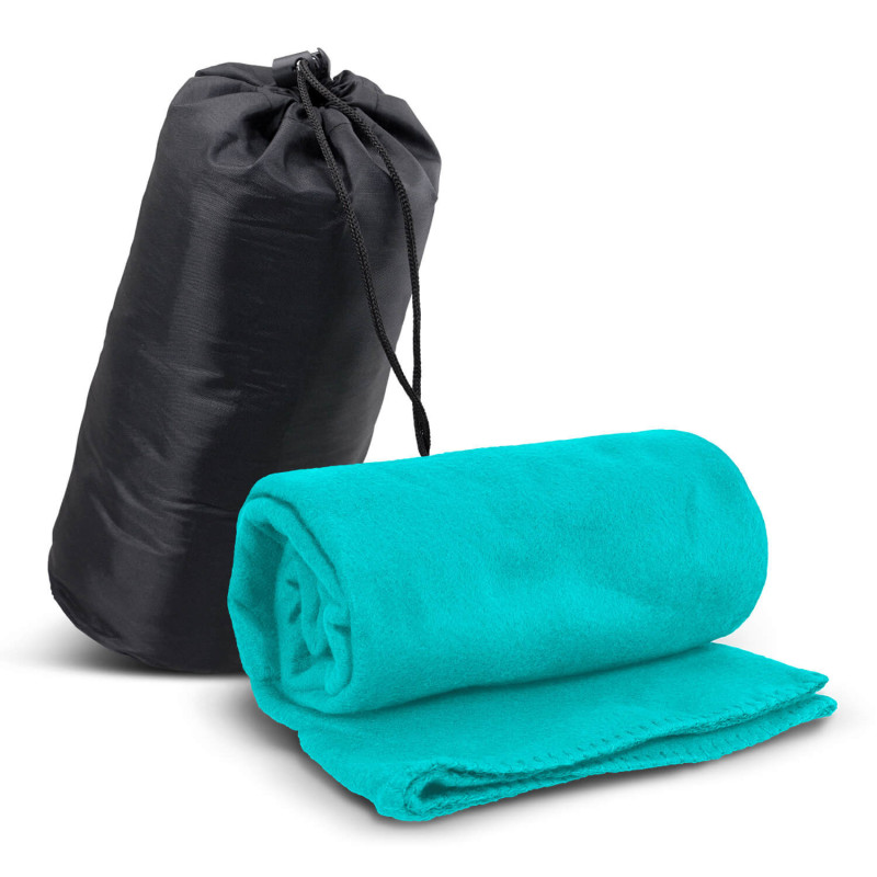 Light Blue Glasgow Fleece Blanket in Carry Bag