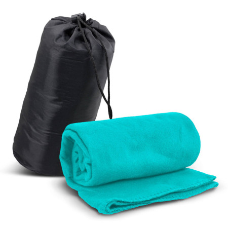 Light Blue Glasgow Fleece Blanket in Carry Bag