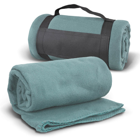 Grey Glasgow Fleece Blanket with Strap