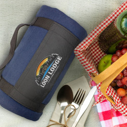 Grey Glasgow Fleece Blanket with Strap