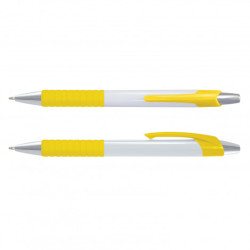 Cleo White Barrel Plastic Pen